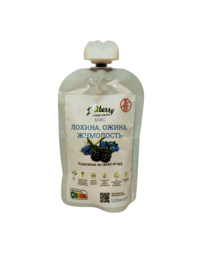 Паста LiQberry МІКС лохина, ожина, жимолость дой-пак 100 мл