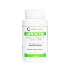 Фітофорте Імуногрін Грін-Віза (віт. С + віт. D3 + цинк + селен) 60 капс.