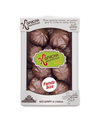 Зефір білий у шоколаді Корисна Кондитерська зі стевією без цукру 600 г