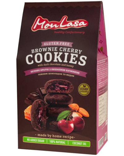 Печиво MonLasa Брауні з вишневою начинкою vegan 120 г