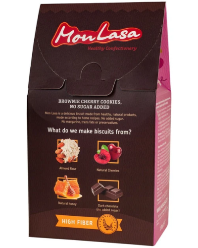 Печиво MonLasa Брауні з вишневою начинкою vegan 120 г