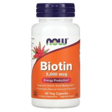 Now Foods BIOTIN Біотин 5000 мкг 60 vegcaps