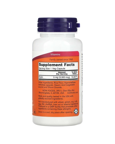 Now Foods BIOTIN Біотин 5000 мкг 60 vegcaps