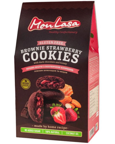 Печиво MonLasa Брауні з полуничною начинкою vegan 120 г