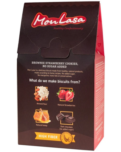 Печиво MonLasa Брауні з полуничною начинкою vegan 120 г