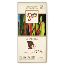 Шоколад чорний Стевіясан Pure Delight 75% з протеїном без цукру 90 г