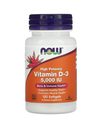 Now Foods Витамин D3 5000 МО 125 мкг 120 капс.