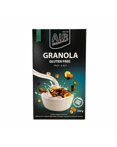 Гранола без глютену з медом, фруктами та горіхами без цукру ТМ Healthy Generation 300 г