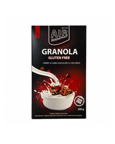 Гранола без глютену з медом, вишнею та шоколадом без цукру ТМ Healthy Generation 300 г