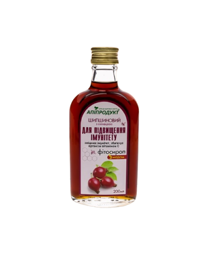 Фітосироп для імунітету шипшиновий з ехінацеєю Апіпродукт 200 мл