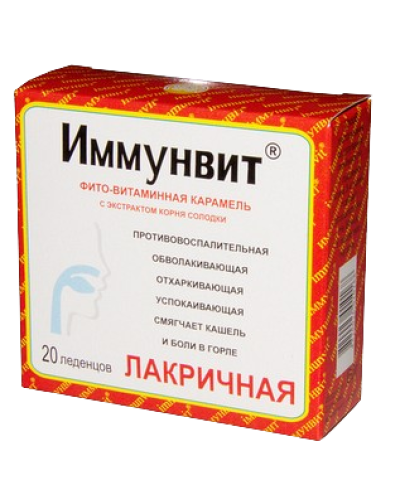Фіто-карамель ІМУНВІТ Лакриця (з солодкою) 20 льодяників