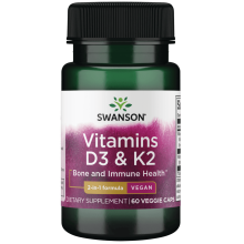 Swanson D3 vegan 50 мкг + K2 (MK-7) 75 мкг 60 vegcaps