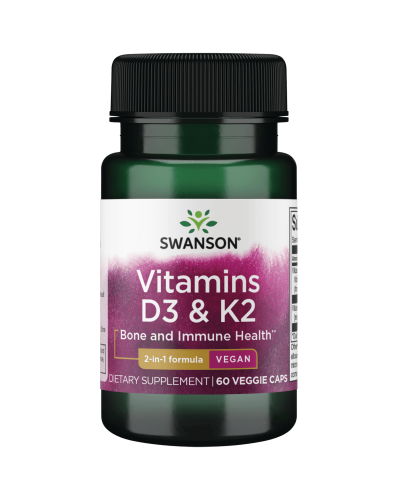Swanson D3 vegan 50 мкг + K2 (MK-7) 75 мкг 60 vegcaps