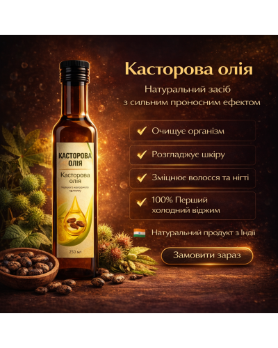 Рицинова (касторова) олія харчова 250 мл Індія