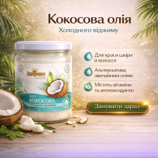 Кокосова олія Здорово нерафінована холодного віджиму 500 мл