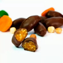 Цукерки Курага з горіхом в шоколаді Корисна Кондитерська без цукру 150 г