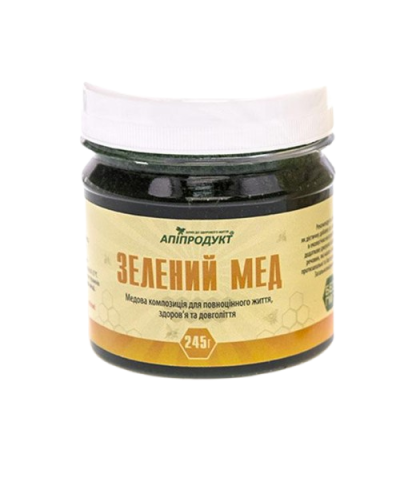 Зелений мед  (мед + спіруліна) Апіпродукт 245 г