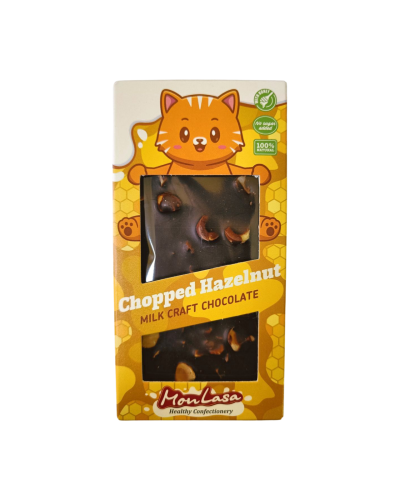 Крафтовий шоколад MonLasa молочний 45% з фундуком на меду без цукру 80 г