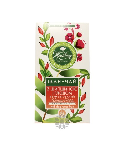 Іван-чай ферментований "Травень" з листям шипшини і глоду, 75 г