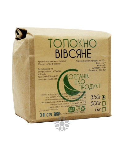 Толокно вівсяне, 350 г, ОрганикЕкоПродукт