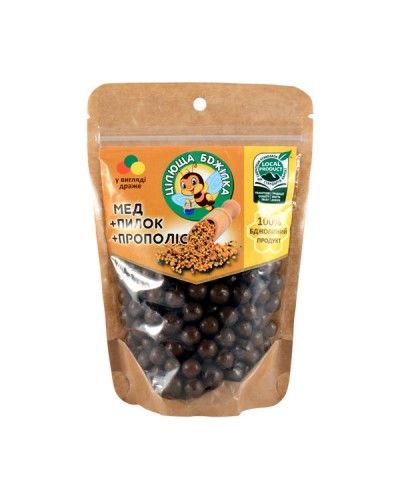 Натуральні цукерки-драже "Цілюща бджілка" з прополісом 150 г