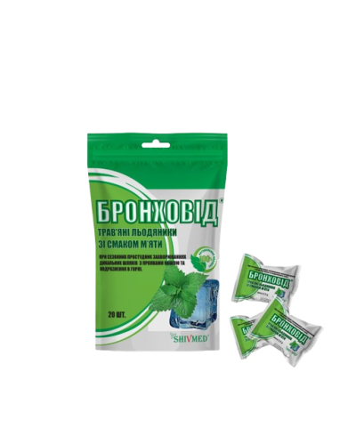 Льодяники БРОНХОВІД Shivmed м'ята 20 шт.