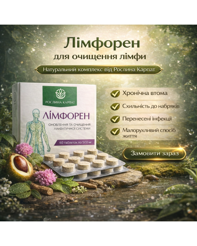 Лімфорен Рослина Карпат для очищення лімфи 60 табл. по 500 мг