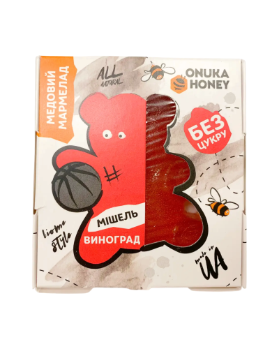 Мармелад натуральний на меду "Мішель" (виноград), 100 г, ТМ ONUKA HONEY