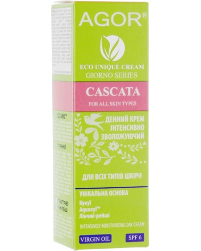 Крем денний інтенсивно зволожуючий CASCATA AGOR, 6 SPF, 50 мл (літня серія)