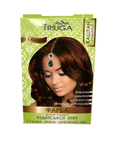 Натуральна фарба для волосся на основі хни каштан TRIUGA 25 г
