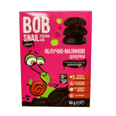 Натуральні цукерки Bob Snail Яблуко-Малина в чорному бельгійському шоколаді 60 г