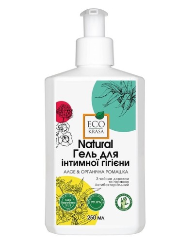 Гель для інтимної гігієни алое та органічна ромашка EcoKrasa 250 мл