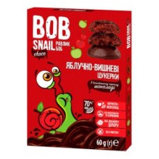 Натуральні цукерки Bob Snail Яблуко-Вишня у бельгійському чорному шоколаді 60 г