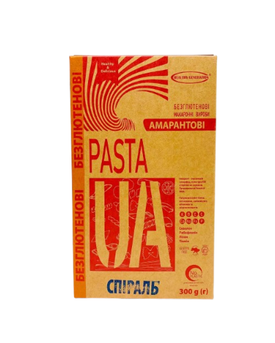 Макарони без глютену Pasta UA рисово-амарантові (спіральки) Healthy Generation 300 г