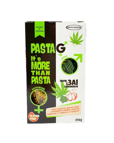Макарони без глютену Pasta G з коноплею, спіруліною, шпинатом і гарбузом Healthy Generation 240 г