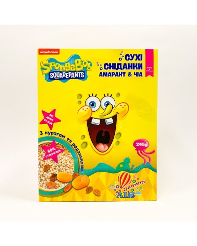 Сухоий сніданок з повітряного амаранту та чіа з курагою та изюмом Healthy Generation, 245 г